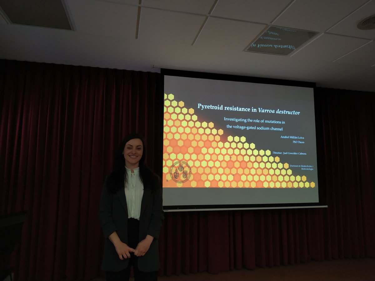 Thesis Defence: Pyretroid resistance in Varroa destructor. Investigating the role of mutations in the voltage-gated sodium channel. 🐝
Directed by <a href="/Joeltwity/">Joel Gonzalez</a>