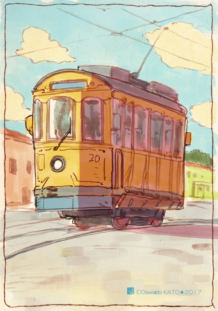 「路面電車 」|加藤オズワルドのイラスト