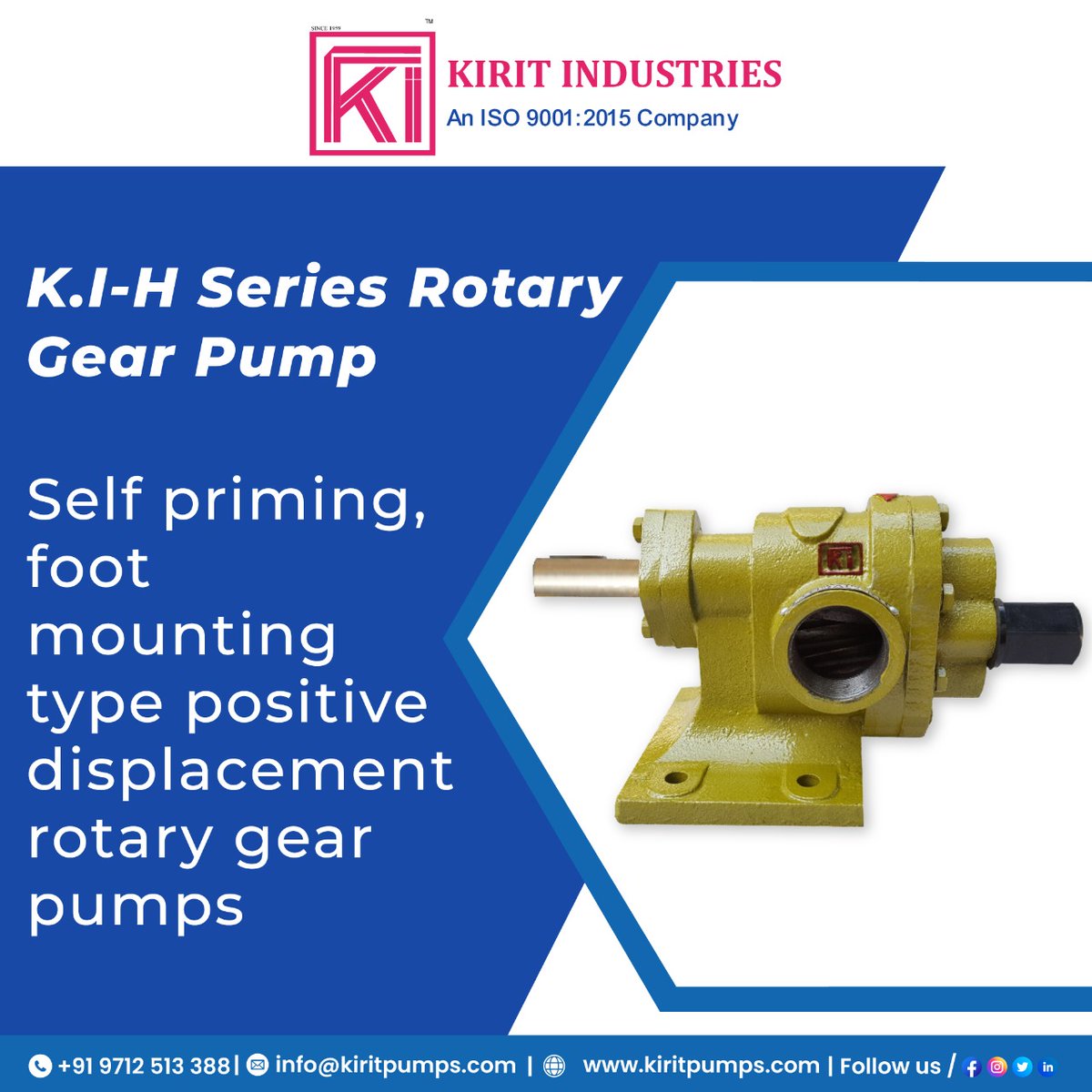 kiritpumps's tweet photo. The pump that will go on and on. Kirit Industries H Series #RotaryGearPump is made to last long. Our #pumps will provide you service to your satisfaction.
Website: https://t.co/6WUQMNsK7N
Call Us: (+91) 97125 13388
Email Id: info@kiritpumps.com
#hseriesgearpump #bitumenpump https://t.co/MMNM6KzIxh