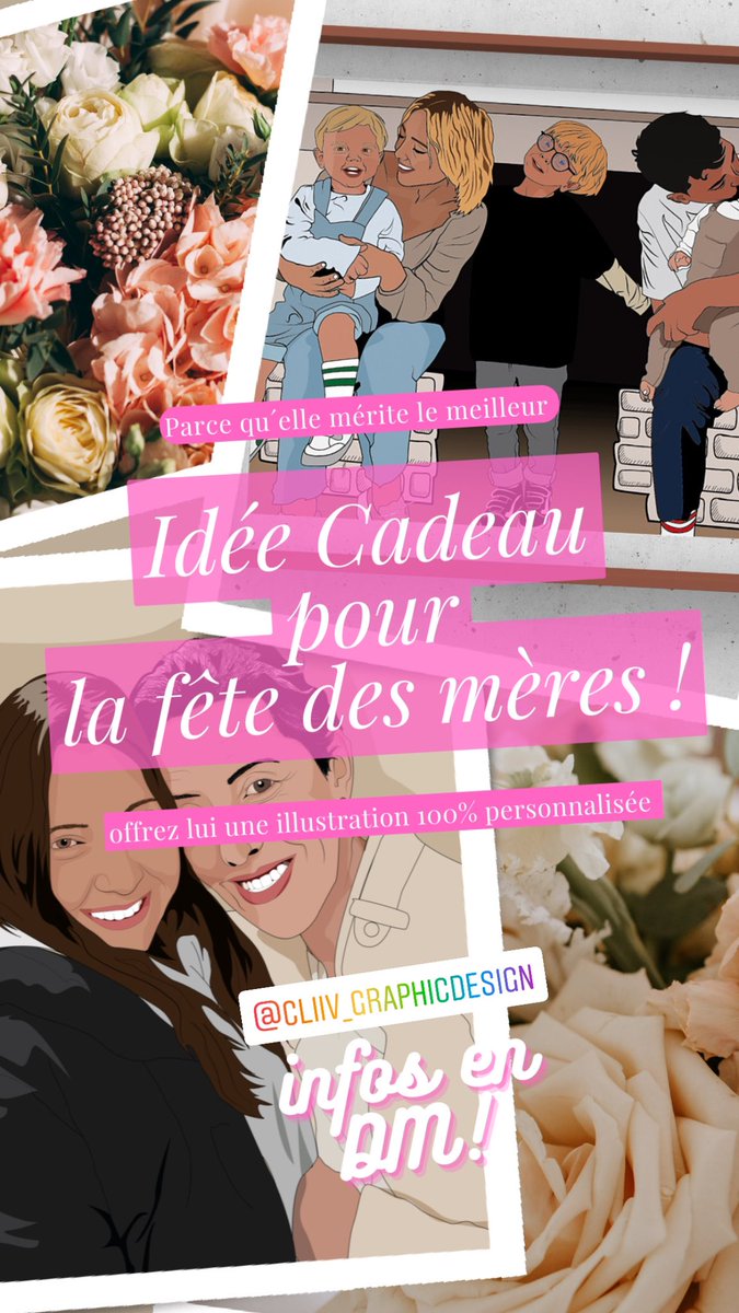 CliivD's tweet photo. #fetedesmeres Idées cadeaux pour la fêtes des mères offres lui une illustration seule, en duo, en famille tout est possible, la seule limite votre imagination ✍🏼🎁 #cadeau #gift #MothersDay infos en DM https://t.co/nGwjEO4yE0