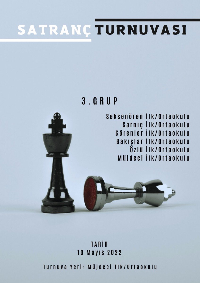 Yarın okulumuzda düzenlenecek olan Satranç Turnuvasına bekleriz ♟♟