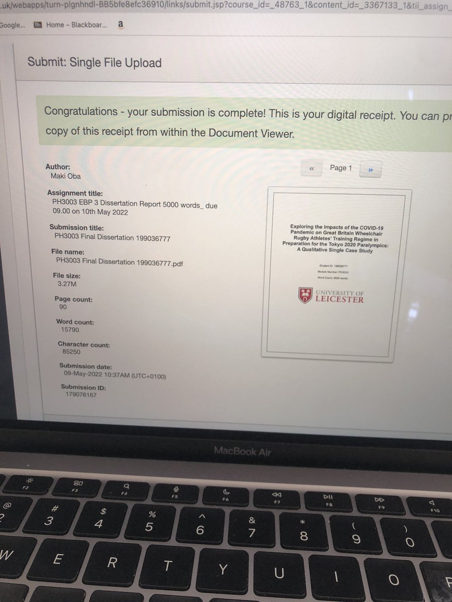 Dissertation ☑️ 
2 more essays, a presentation, and a placement left ✨

Only 2 more months of UK life…
#physiotherapy #physiostudent