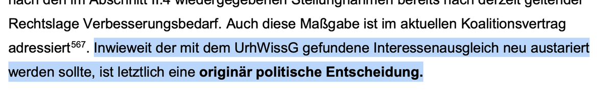 Btw: Der Evaluierungsbericht der Bundesregierung zum Wissenschaftsurheberrecht (UrhWissG) ist online: bmj.de/SharedDocs/Ges… 
Erhellend: der lezte Satz auf S. 85