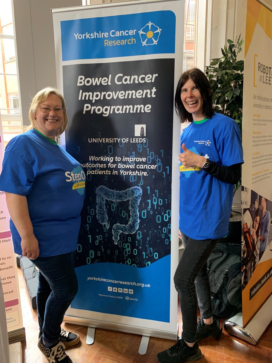 YCR_BCIP's tweet photo. @HRossington and @DrSue2017 managed to get some steps in for #StepOutForYorkshire whilst manning the team bowel cancer team stand at the University of Leeds #BeCurious2022 event this weekend @yorkshirecancer https://t.co/UM7CuDYRUF