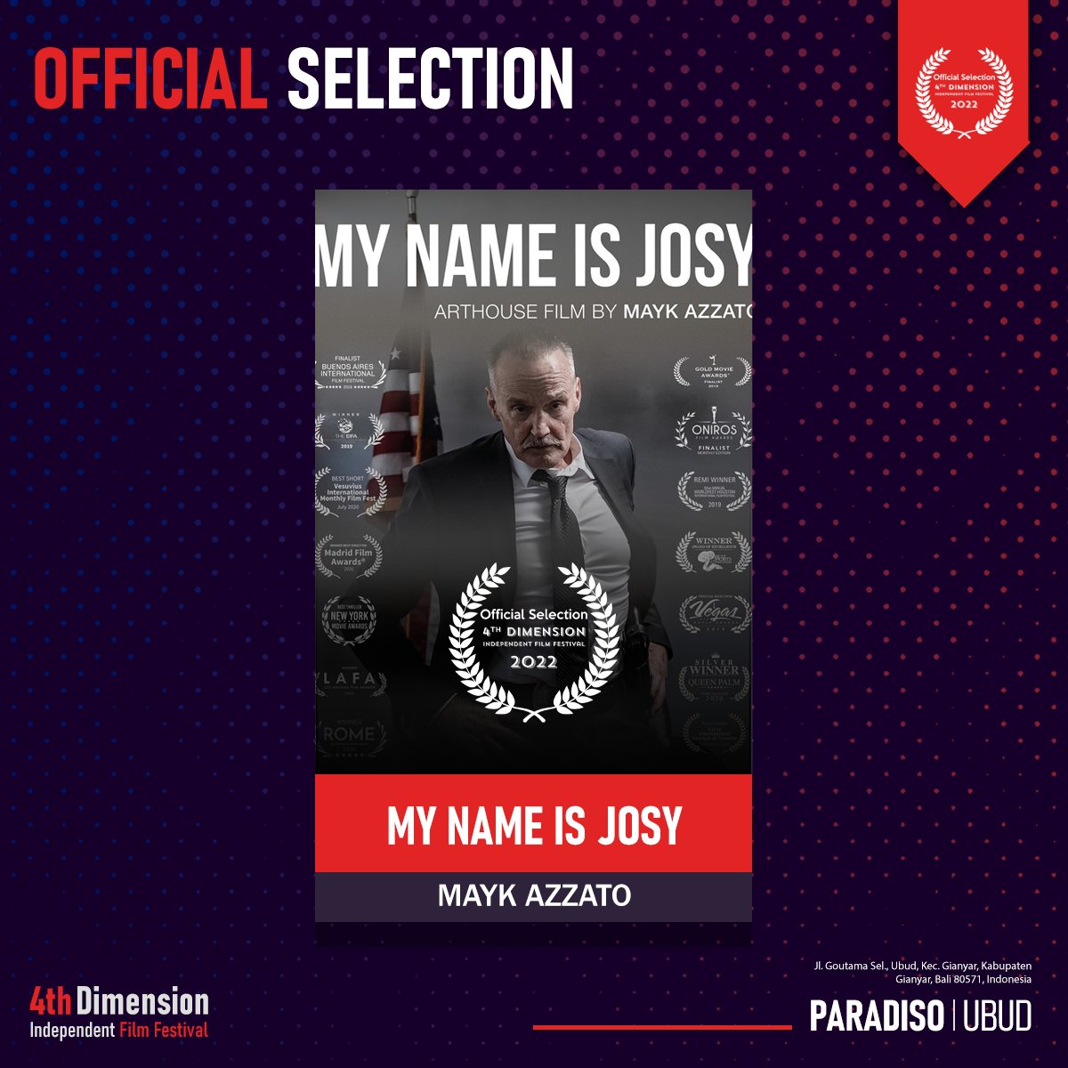 4D_FilmFest's tweet photo. Congratulations to all the officially selected project of March-April Season.
Thanks for your contribution to the world of Independent Cinema!!
.
#officialselectionnotify #officialseelection #indiefilmfestival #bali #indonesia #fdiff2022 #filmfreeway @filmfreeway https://t.co/AEHzagoEwZ