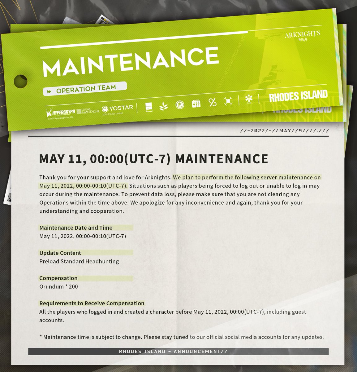 Dear Doctor, Please note that we plan to perform the following server ...