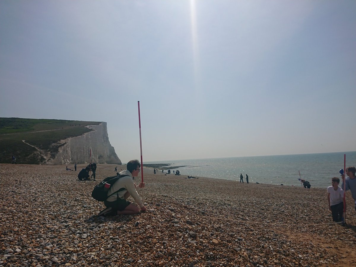 geotrinity's tweet photo. Measuring beach gradient at Cuckmere Haven https://t.co/NRrq2hHLMs
