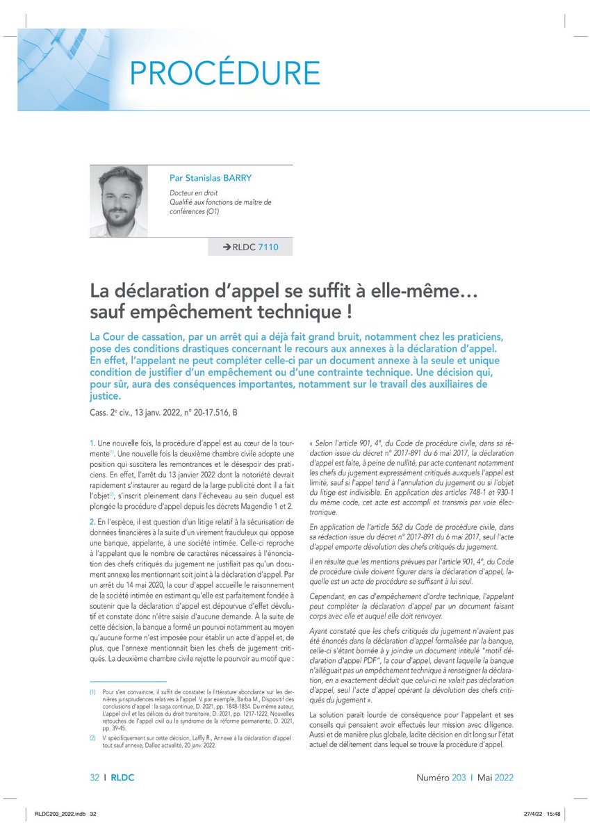 Ce mois-ci, la #PROCEDURE# à l'honneur. Merci aussi à Stanislas Barry.