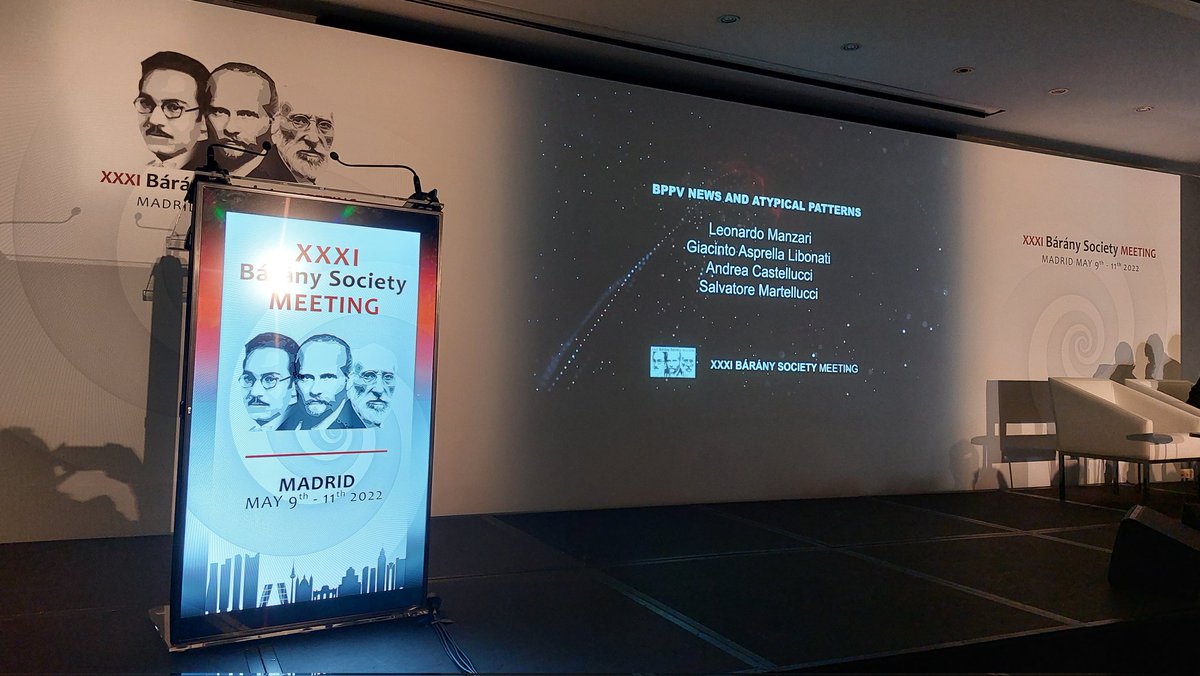 BPPV News and atypical patterns 
at the <a href="/barany2022/">Barany2022</a> in Madrid 
#vertigo #BPPV #vestibular #baranymeeting #barany