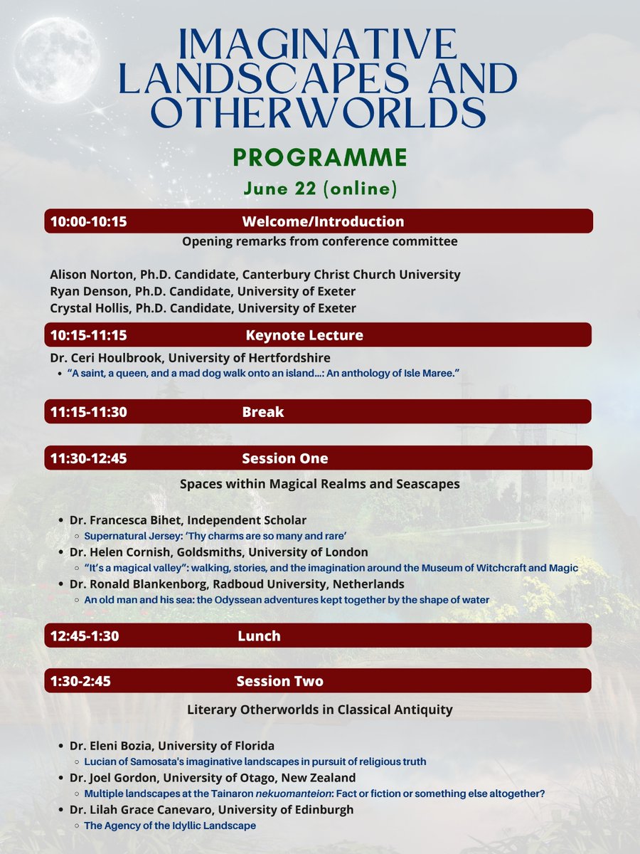AA_Norton's tweet photo. Registration is still open for our one-day Imaginative Landscapes and Otherwolds (online) conference. We have some amazing talks lined up, come check them out 😁 #landscapes #belief #medievaltwitter 

https://t.co/Cm8P5Y4B6U https://t.co/C5ppNf40WT