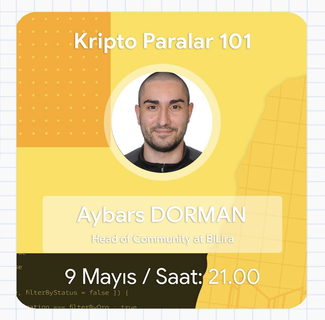 AkdenizDsc's tweet photo. Türkiye'nin en büyük kripto paralarından olan BiLira'nın topluluk yöneticisi bizlerle birlikte olacak. Kripto paralar hakkında merak ettikleriniz, kripto paraların geleceği ve kripto para dünyasına nasıl adım atılır konularının ele alınacağı eğitimimize hepinizi bekliyoruz. https://t.co/9y0wK0JPle