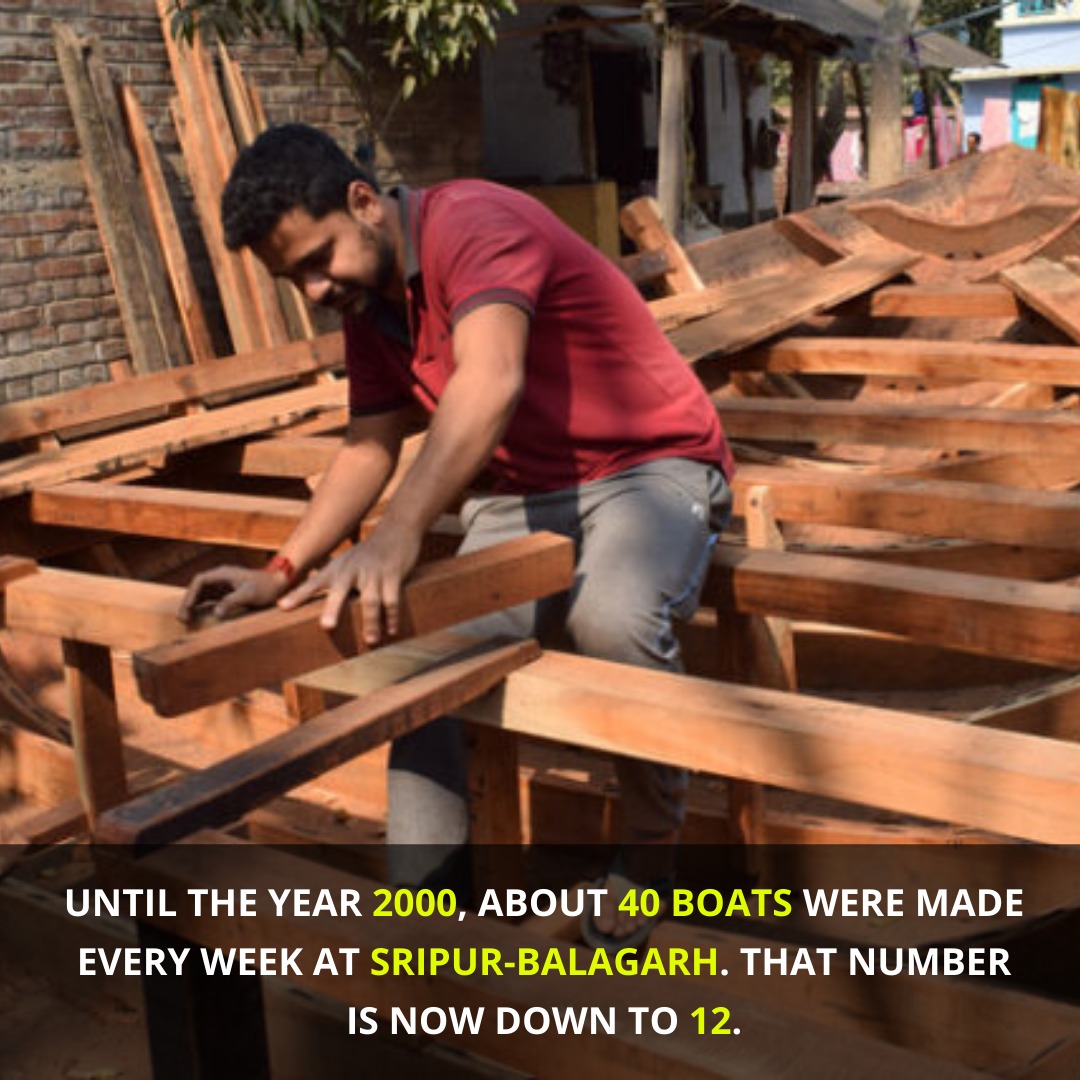 30stades's tweet photo. Until the year 2000, about 40 #boats were made every week at Sripur-Nalagarh. The number is now down to 12. Read how the boat makers of Balagarh struggle to keep afloat the 500-year-old craft - https://t.co/vzudYAZf4q
#Bengal #handmade #craft #boat #boatmaking #boating #fishing https://t.co/JCPXH3r0Kb