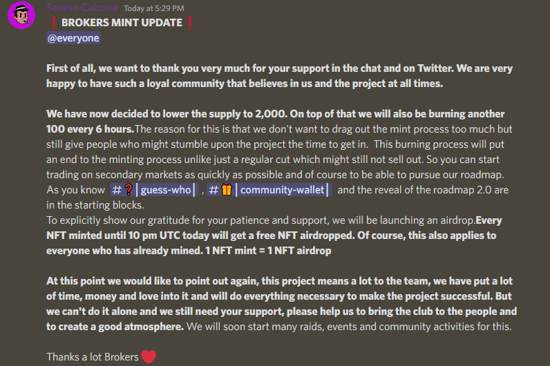 We would also like to thank our Brokers here on Twitter.  Looking forward to our Roadmap and the community wallet🎁Get ready for our utility game Guess Who❓

We have the best community❤️

#NFTCommunity #NFTMint #SolanaNFTs