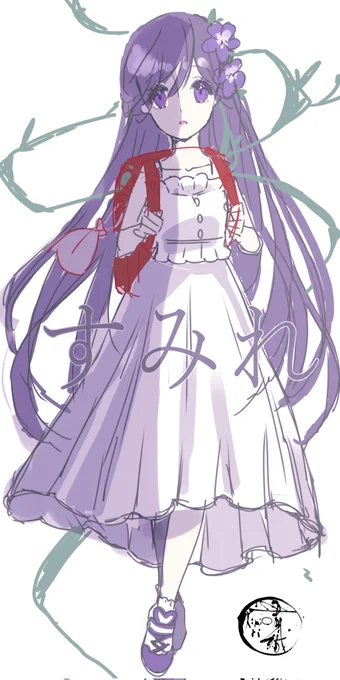 #ラフだけどお気に入りだから見て  オリキャラのすみれちゃんにキャラ設定付けよ!と思ってダイスの女神に聞いたらポジションがホリックだった件。  何でキャラ設定しようと思ったか分かった人はお仲間