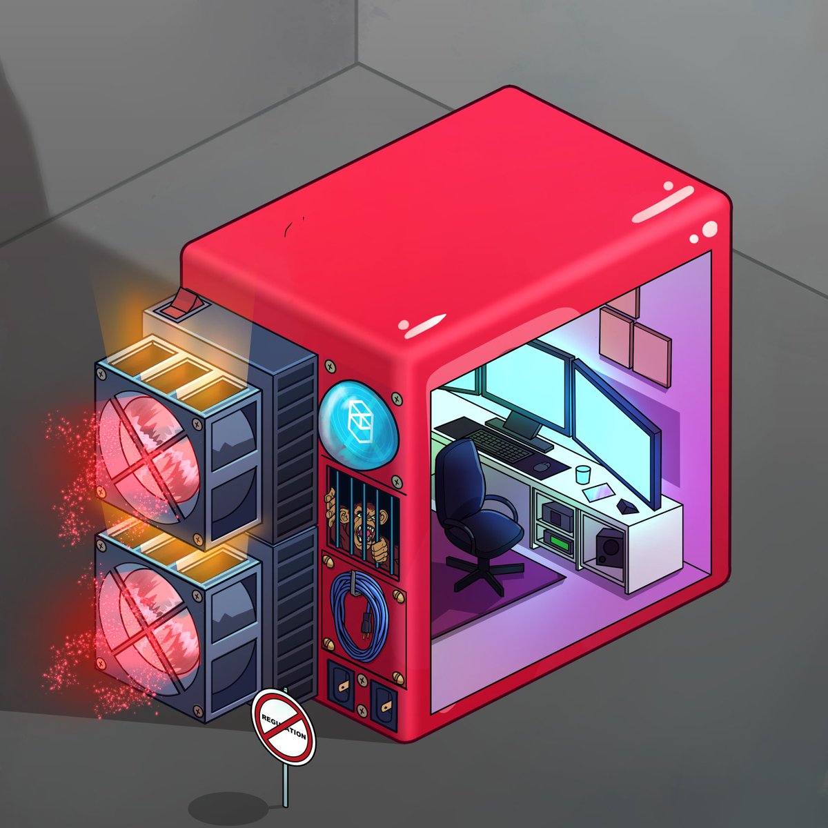 Welcome to the gamer's hub! 📺

Some of our #NFTs prefer to take their virtual world everywhere with them, so they load themselves up with gaming rooms and popcorn whenever they #mine. 

Sounds like a plan to us. 🤷‍♂️

#NFTCommunity #NFTdrop