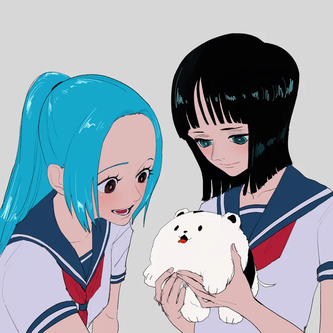 ワンピ学園のビビロビとおにぎり
色合ってるか分かんない 