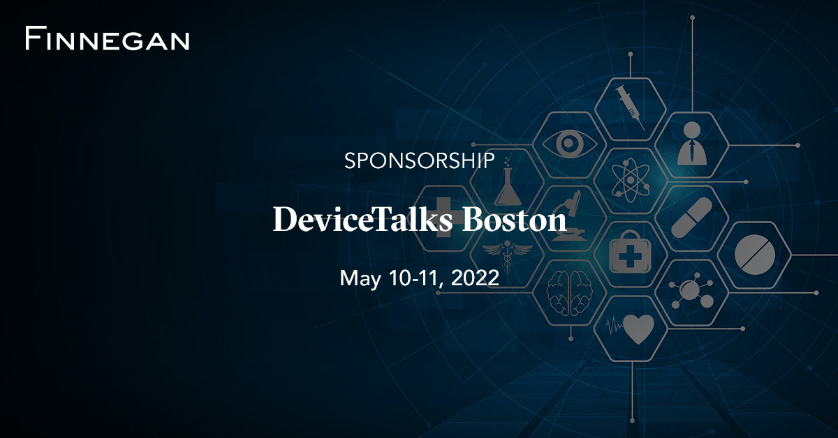 FinneganIPLaw's tweet photo. Eric Raciti will discuss #IP protection for medical device start-ups and its impact on future ROI at #DeviceTalksBoston 2022 @DeviceTalks (https://t.co/muRVuk0vAO) https://t.co/CtPT8bXDth