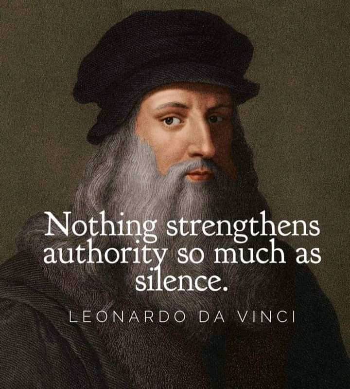 jilevin's tweet photo. "Nothing strengthens authority so much as silence."
— Leonardo da Vinci https://t.co/r7zISKWil7