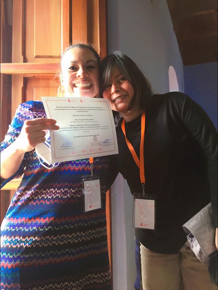 lairreal's tweet photo. Nuestra Directora Ejecutiva Helen Portillo, finalizó el Diplomado de Mediación y Gestión Cultural para el Desarrollo, organizado por el Centro Cultural de España en El Salvador y el Centro de Formación de la Cooperación Española Antigua Guatemala. https://t.co/06zXeXBJH5