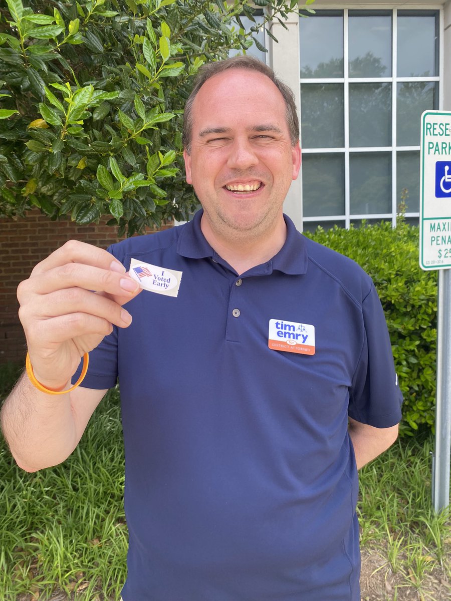 emrylaw's tweet photo. Late last week, I voted! This is the last week of early voting. Get out there and vote for change and justice! #TimForMeckDA https://t.co/E0IyahU5WE