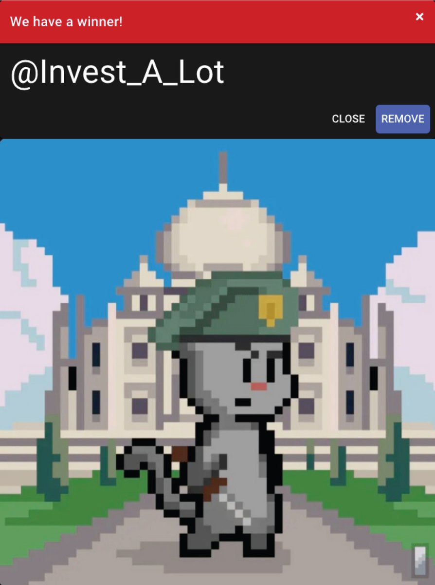 war_cat_army's tweet photo. @Invest_A_Lot 
Congratulations soldier, you are the winner! 😼🪖 https://t.co/QuVBHABLlz