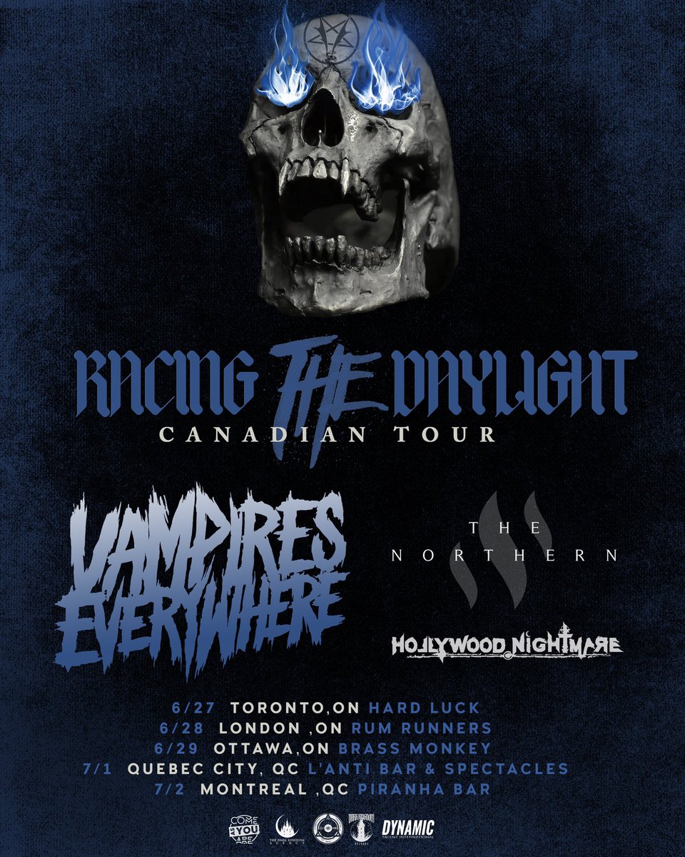 This is going to be a fun Canadian ripper. Catch us with with <a href="/TherealVEband/">Vampires Everywhere!</a> and <a href="/HollywoodNigh15/">HollywoodNightmare</a> 
I can’t wait to see everyone it’s been too long.