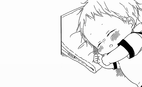 It may not be his bed but his grandmother had packed his safety blanket and plushie rabbit when she dropped him off at the informant's place. This way Mamoru could sleep soundly through the night.