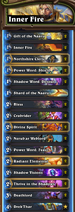 NateDiggity7's tweet photo. Hit Legend on NA Wild Ladder. Grinded to Diamond 2 with Shadow Priest but had to switch to Inner Fire Priest to finish off my run. Nerub'ar Weblord seems like the best card in the format right now. #hearthstone https://t.co/jGoMRU96DY