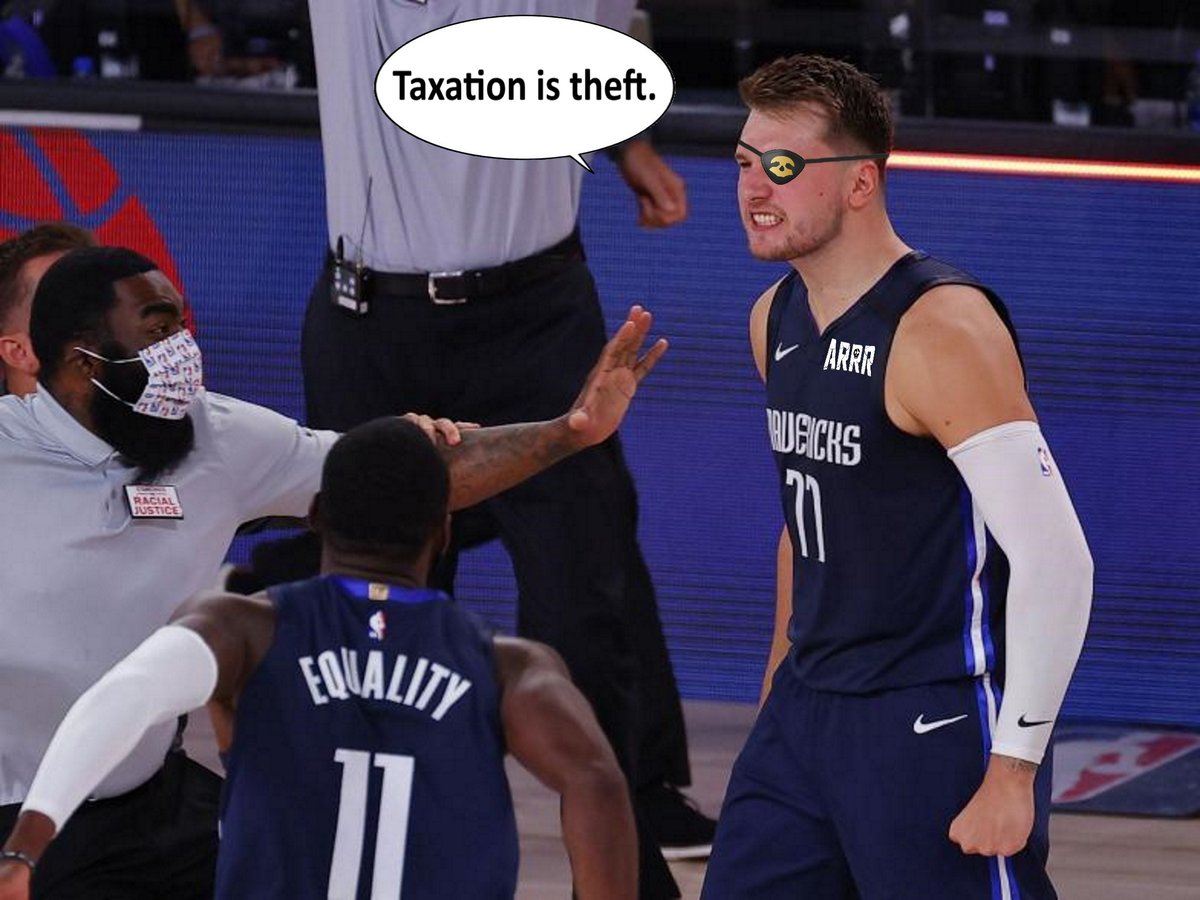 zardigrade's tweet photo. My favorite groups on twitter — libertarians &amp; NBA fans — do follow trains. 🤔

Time for a Pirate ✘ libertarian ✘ NBA follow train!

Drop your handle in the comments, retweet, and follow each other. 
𝗔𝗥𝗥𝗥 🏴‍☠️🟨🏀 https://t.co/zAvGGZ6nTP