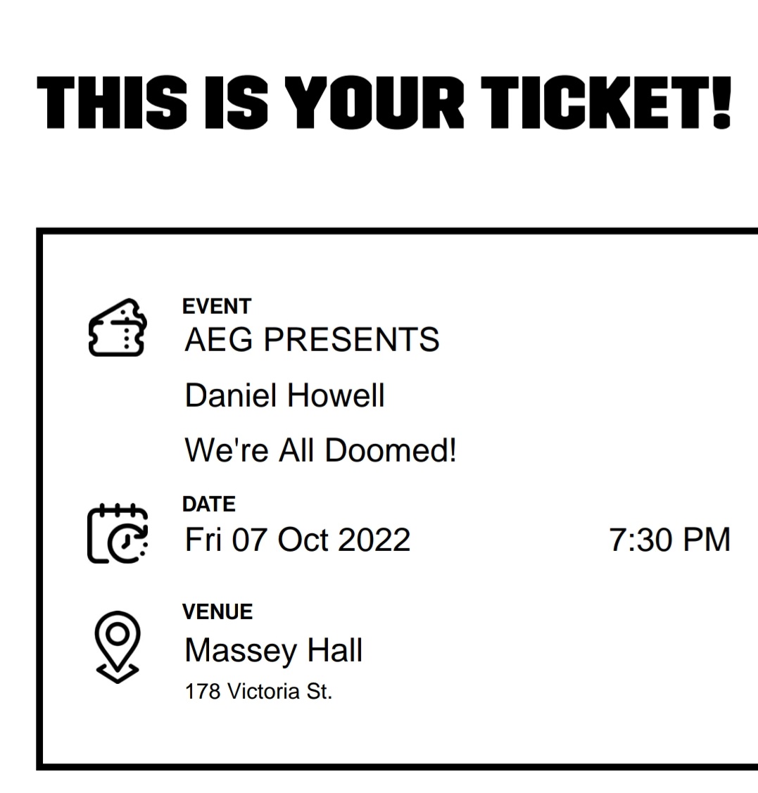 EverWriting0621's tweet photo. I've been to every @danielhowell Canadian show, and now the tradition continues. #WereAllDoomed https://t.co/hAzP9WatV7