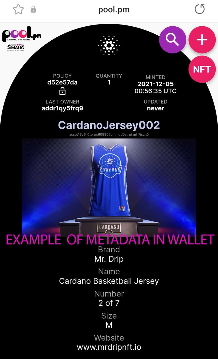 MRDRIP_NFT's tweet photo. We are one of the first #cnft projects that you get a physical item and a collecters box! Only 7 made each #cnft rotates and has the size of the #cardano jersey in the metadata. Dropping soon #mrdrip #decentralizeddrip #nft #nfts #Altcoins #Bitcoin #CNFTCommunity https://t.co/BeW8QjBrE6