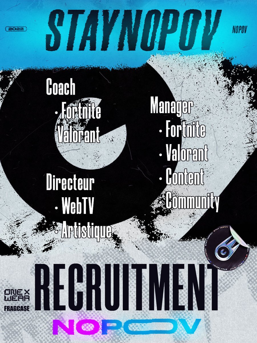 NPC_MrFlamme's tweet image. Je suis à la recherche de staff pour @NoPov_ 

Manager &amp;amp; Coach :
- Fortnite
- Valorant

Content &amp;amp; Community Manager

Directeur :
- WebTV
- Artistique

Pour toute question ou candidature, je vous invite à me contacter avec un CV et une lettre de motivation 📨

RT &amp;amp; FAV appréciés !