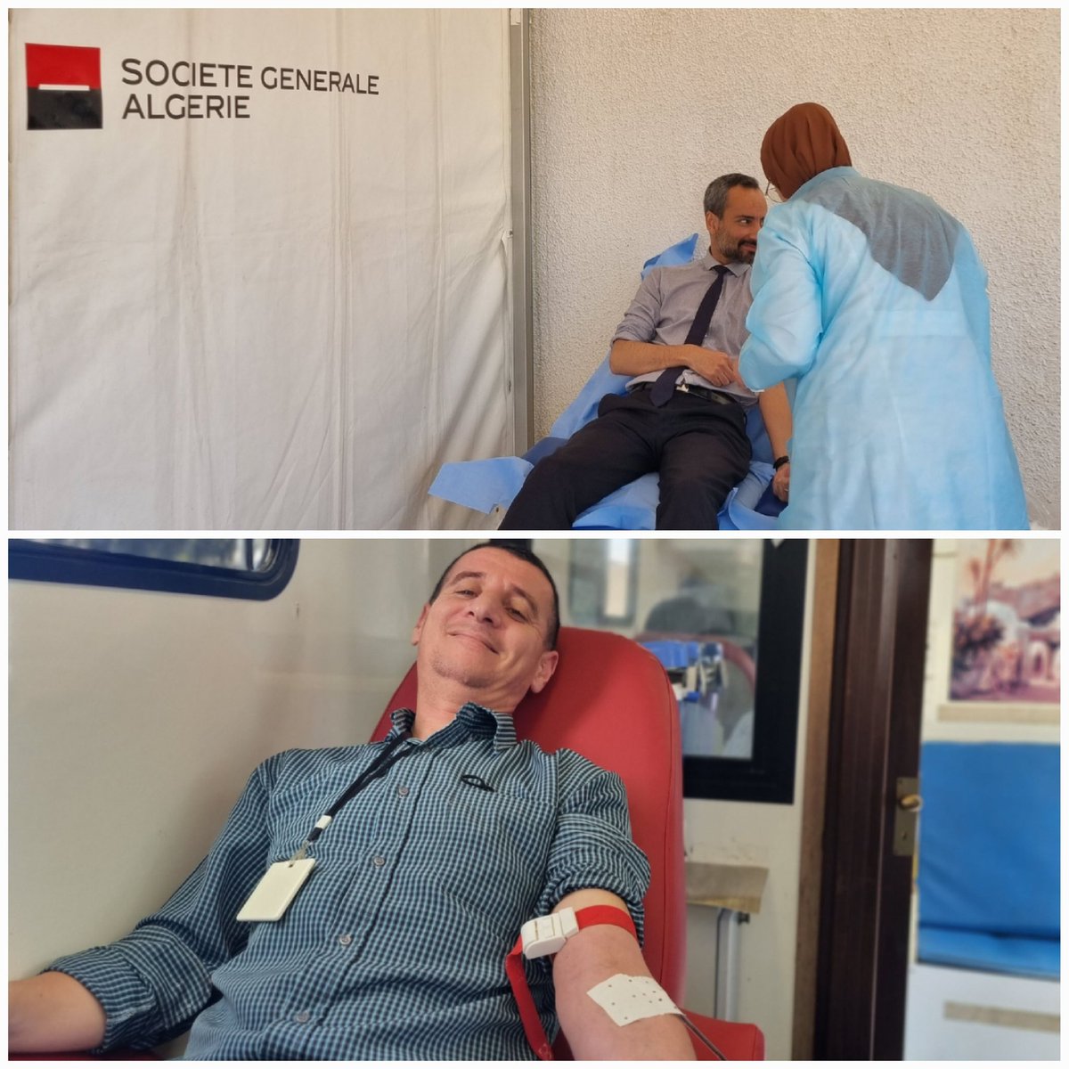 SG_Algerie's tweet photo. L'engagement, une valeur sûre chez @SG_Algerie. 
Nous avons organisé en collaboration avec l’Agence Nationale du Sang - ANS, l’opération « don de sang » qui s’est déroulée au siège de la banque. Merci aux collaborateurs et clients qui ont répondu présents à cette belle action.🌹 https://t.co/VI36nxJpZa