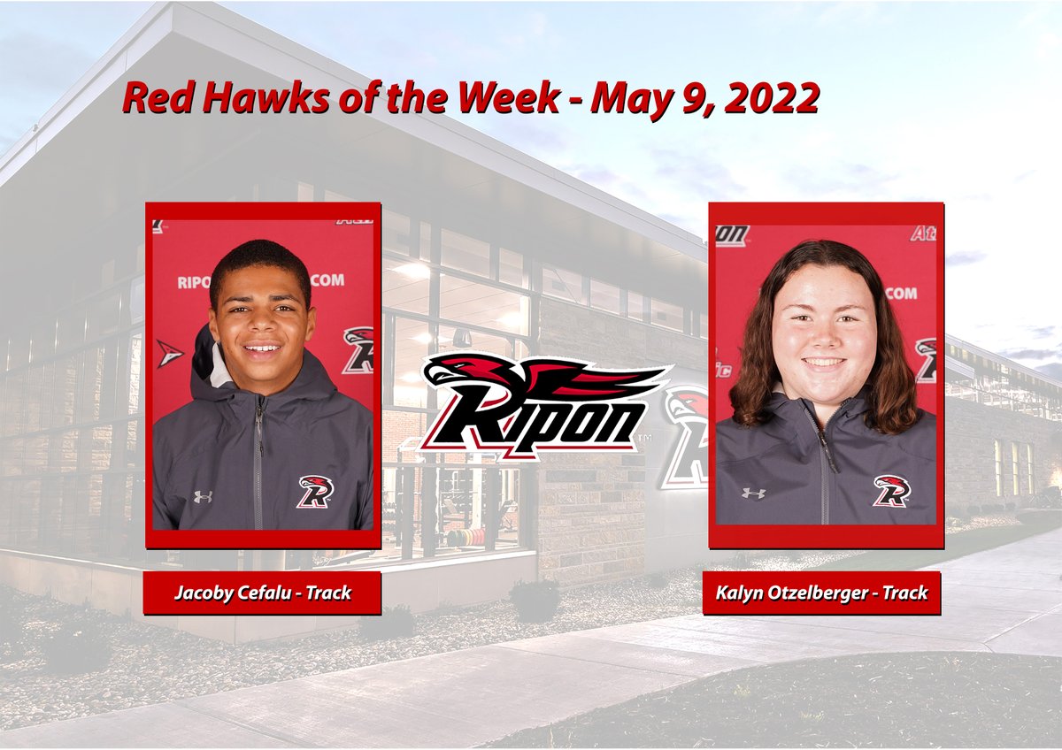 RiponRedHawks's tweet photo. This week's #RedHawksoftheWeek are @JacobyCefalu (@RiponTrackXC) and @KalynOtzelberg1 (@RiponTrackXC). Read more about their performances here: https://t.co/lze2xO6Ykm #ROW #congrats #d3tf @RiponSports @riponcollege @RCCollegeDays @sports_pc https://t.co/QB0woWXq19