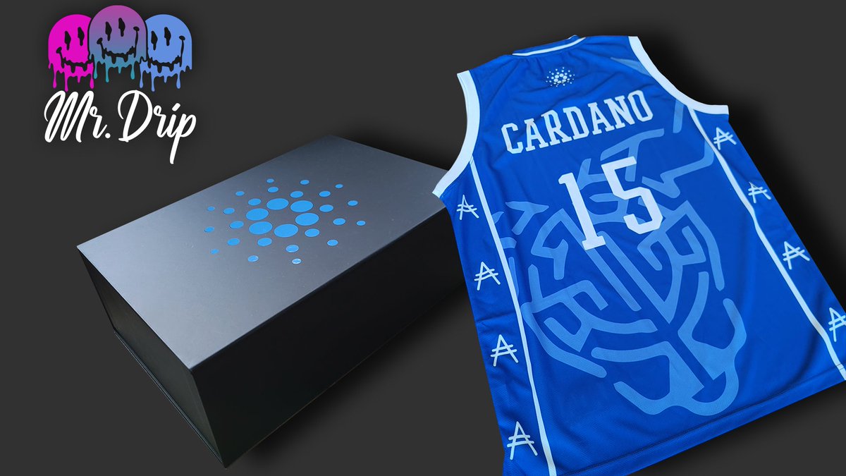 MRDRIP_NFT's tweet photo. We are one of the first #cnft projects that you get a physical item and a collecters box! Only 7 made each #cnft rotates and has the size of the #cardano jersey in the metadata. Dropping soon #mrdrip #decentralizeddrip #nft #nfts #Altcoins #Bitcoin #CNFTCommunity https://t.co/BeW8QjBrE6