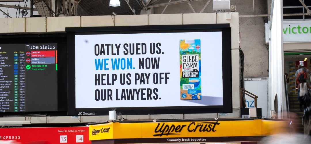 ‘Help us pay our lawyers’ asks Glebe Farm in ad after winning Oatly lawsuit dlvr.it/SQ2CF8