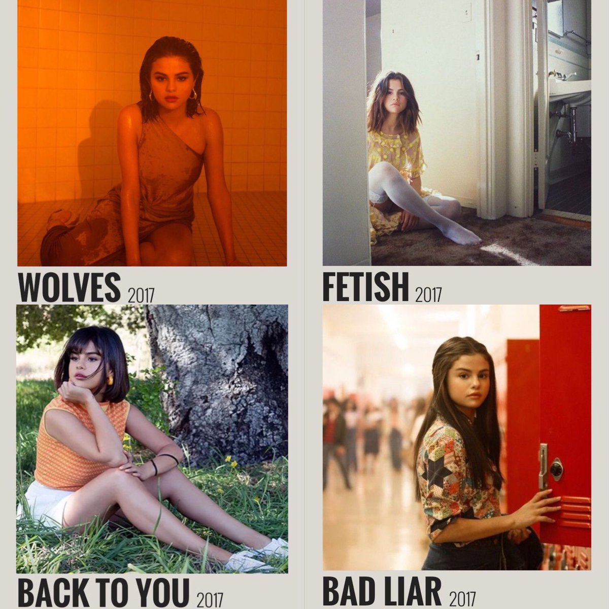 Choose your fighter - Selena Gomez’s droplet era, 2017 ♡