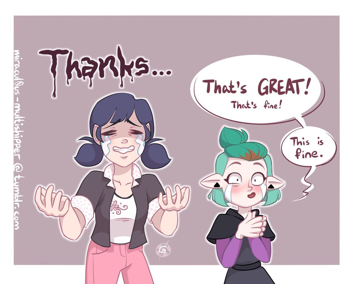 VentiBestBard12's tweet photo. Marinette and Amilty just got friendzoned by the classic your just a friend adrien line. (I believe Luz pulled and adrien) https://t.co/sz7WCXWnp8