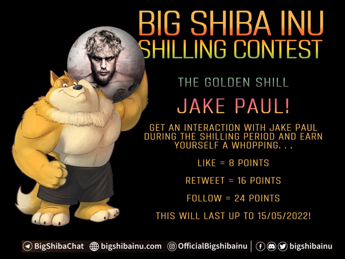 fresianheat's tweet photo. M R  @JAKEPAUL 🔥

T H E @BIGSHIBAINU  C O M M U N I T Y

H A S  S E L E C T E D  Y O U  A S

T H E I R  G O L D E N  S H I L L ! 😍

S H O W  T H E M  S O M E  ❤️ 

W H E N  T H E  T W E E T S  S T A R T 

R O L L I N G  I N !  🙌  #JUSTDAOIT 

T G : https://t.co/ZVxXwXZhYQ https://t.co/Tw1uq21xvB
