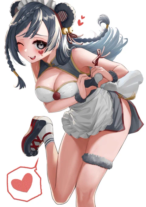 #メイドの日 らしいので今までのアニマルメイド虹ヶ咲再掲🐑🐼🐈‍⬛ 