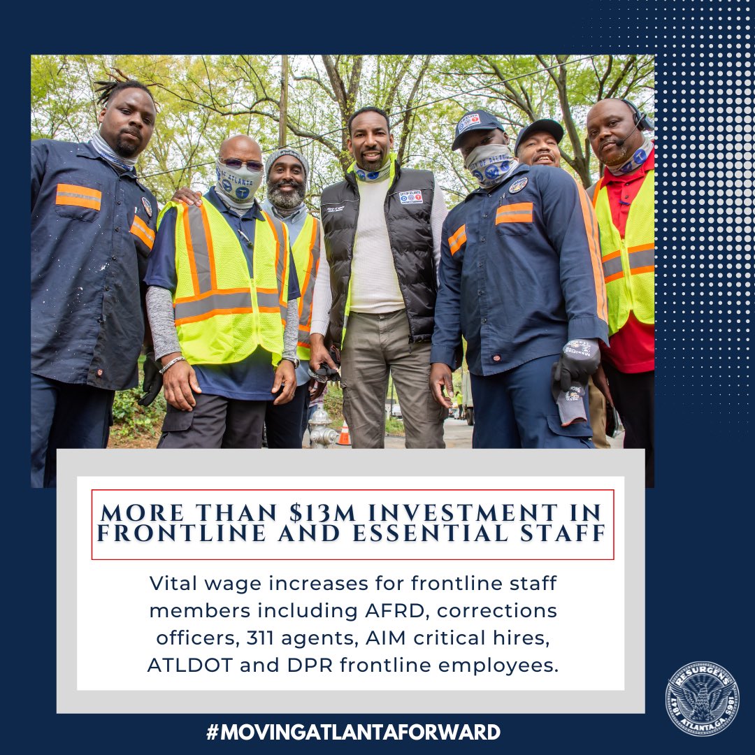 CityofAtlanta's tweet photo. Mayor @Andreforatlanta's first budget proposal for Fiscal Year 2023 is making investments in the City’s workforce to #MoveAtlantaForward. View the full release regarding the Administration's budget at: https://t.co/1da3RQk7mY https://t.co/Wz504xsfZS
