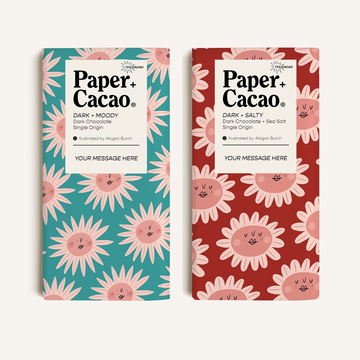 AbbieBurch's tweet photo. Paperboy x Abigail Burch 

Excited to share my new collaboration with Paperboy - chocolate bars! My range of illustrated chocolate wrappers along with a selection of my greeting card designs are now available to personalise and order via their app ✨🍫 https://t.co/NBqwc1NTbj