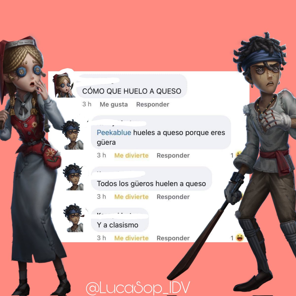 LucaSop_IDV's tweet photo. Pq a nadie le gustan mis ships?
Mis ships:
#IdentityV #IdentityVMemes #IDV #IdentityVMeme #AnnieLester #GanjiGupta https://t.co/HF07pACsRT