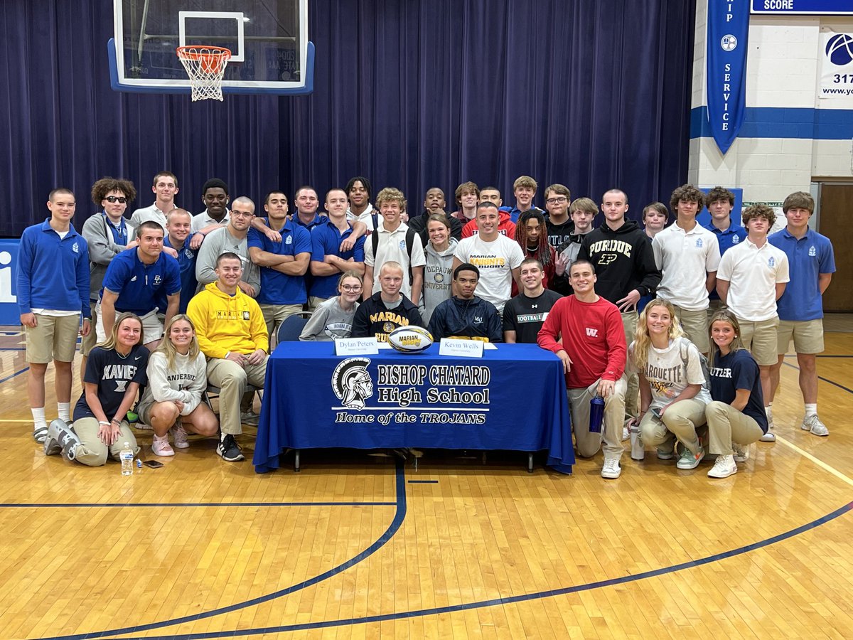 BCHSAthletics's tweet photo. Congrats to Dylan Peters &amp; Kevin Wells for signing with Marian University to further their studies &amp; play Rugby! Go Knights!! https://t.co/ZdxPpMi5Hu