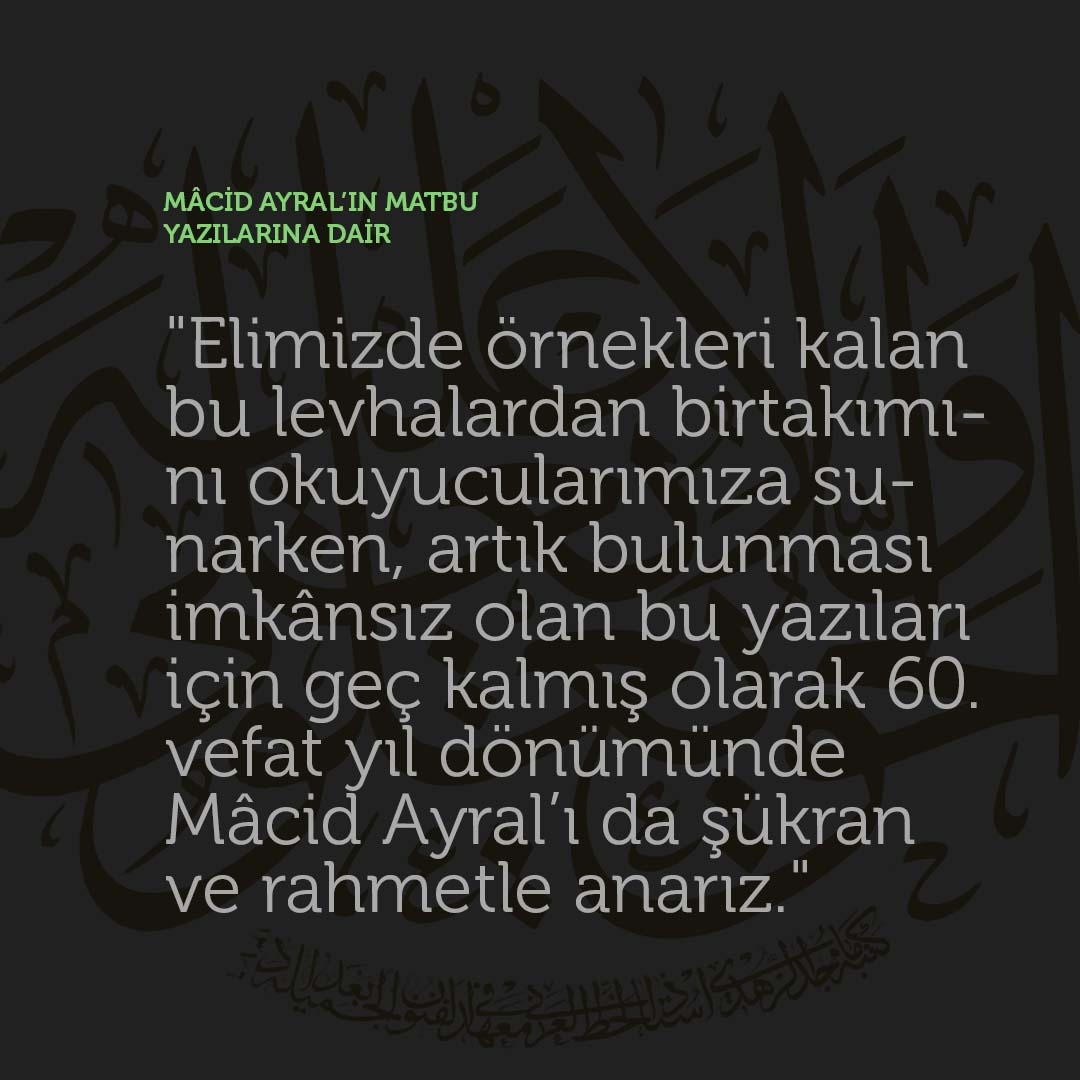 laledergi's tweet photo. MSGSÜ Resim Heykel Müzesi'nde daha önce sergilenmemiş eserlerini görebileceğiniz Hattat Mâcid Ayral hakkında değerli hocamız Prof. Uğur Derman'ın kaleme aldığı makale LALE dergisinin beşinci sayısında!
Makalenin ayrıntıları ve daha fazlası için
🔗https://t.co/lHs5gtRnxQ https://t.co/ZcD5JNSXd2