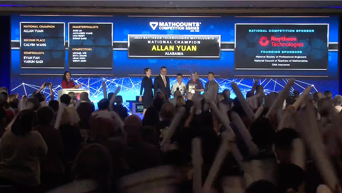 DoW_STEM's tweet photo. ๐ Congratulations Allan Yuan, 2022 Raytheon Technologies @MATHCOUNTS National Champion! Way to go! #MATHCOUNTS22 ๐ https://t.co/F4nb5EwkpN