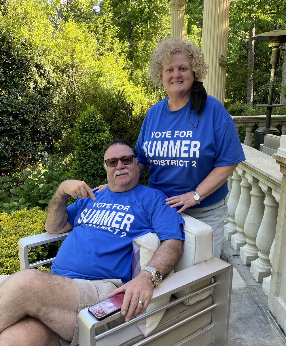VoteSummerAR's tweet photo. Today is the First Day of Early Voting! Shout out to my dedicated, loyal, and loving parents. They are out this morning waving signs and talking to voters all across District 2. 

Remember to #VoteSummer for Pulaski County! https://t.co/A9bIKHLCdz