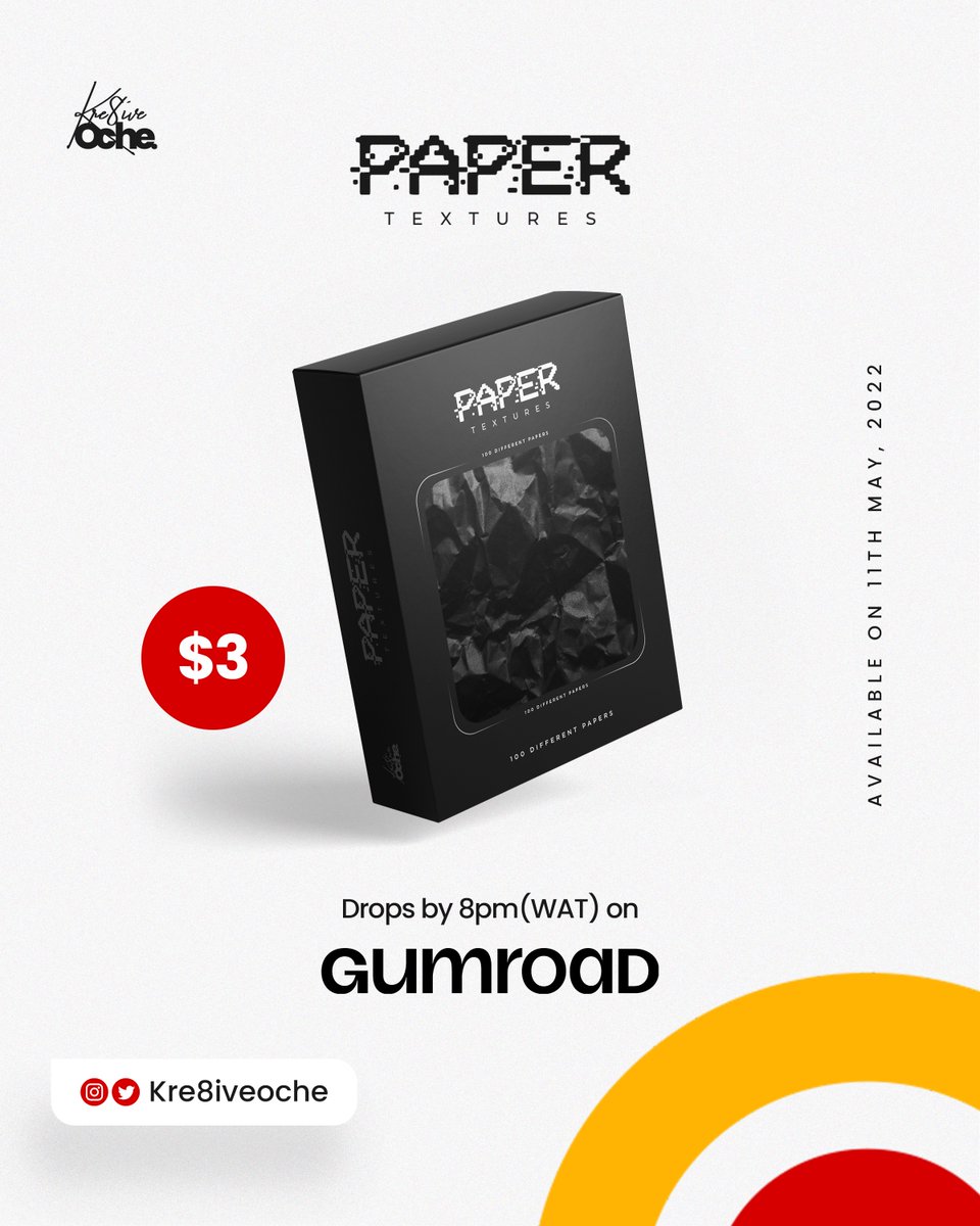 Kre8iveOche's tweet photo. 100 Paper Texture Background Overlays for just $3
Coming soon..
WED 11th May, 2022
- Easy to use
- Different to select from
- Works with any kind of design software.
More details on how to order coming on Wednesday.
#papertextures #kre8iveoche https://t.co/kT4sTedEAf