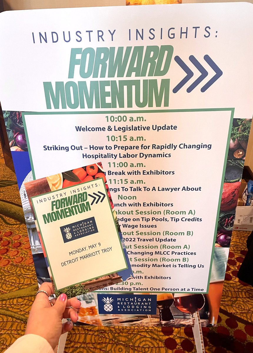 TheOfficialMRLA's tweet photo. Industry Insights: Forward Momentum ⏩ is off to a great start at Detroit Marriott Troy today! Owners and operators are gathering for a day of educational sessions, networking, and visiting with exhibitors. #ValueVisionVoice https://t.co/JSD64iGBTI