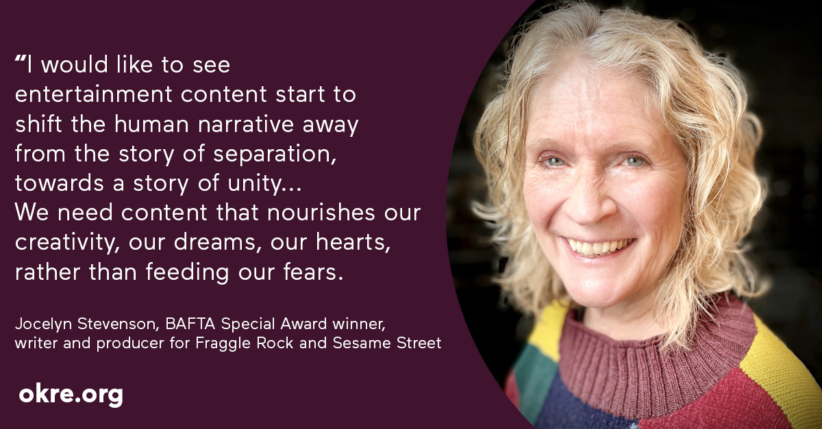 okresocial's tweet photo. Don't miss @BAFTA Special Award winning writer/producer Jocelyn Stevenson whose work includes #FraggleRock &amp; Charlie Chalk, discussing the social and cultural impact of entertainment content at the OKRE SUMMIT, 15 June🌎

Register for updates: https://t.co/vpX8IqrVQJ

#OKREsummit https://t.co/pkdTgd2dEb
